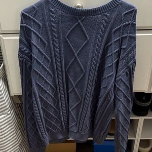 Women’s Navy Cable Knit Sweater
